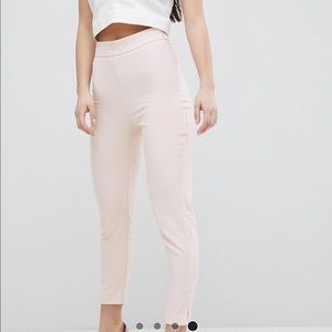 blush pink missguided petite peg pants